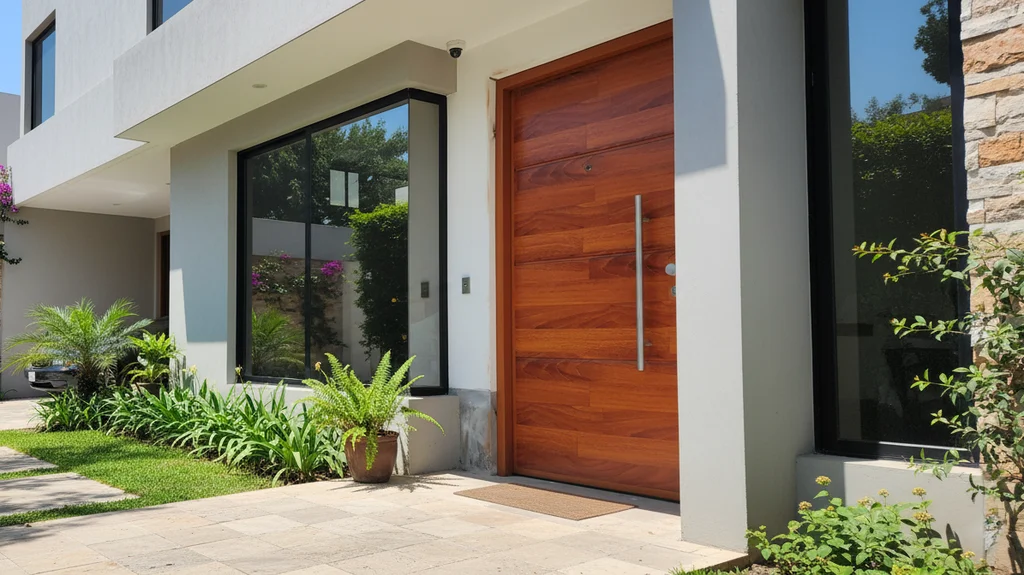 Puerta principal madera lujo entrada moderna